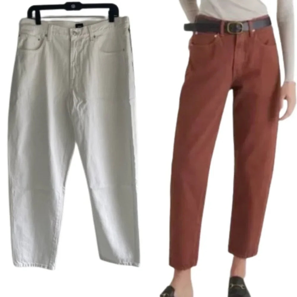 New! Edwin Women's Anderson Ankle 90's Relaxed Jeans Eggshell White 22170